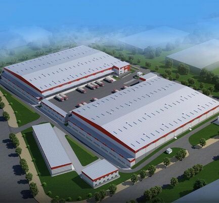 চীন থেকে Q355/Q235 উপাদান ব্যবহার করে নির্মিত একটি ইস্পাত কাঠামোর কর্মশালা