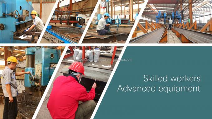 গ্রিড প্রিফেব্রিকেটেড মেটাল ওয়ারহাউস বিল্ডিং বড় স্প্যান ISO9001 0